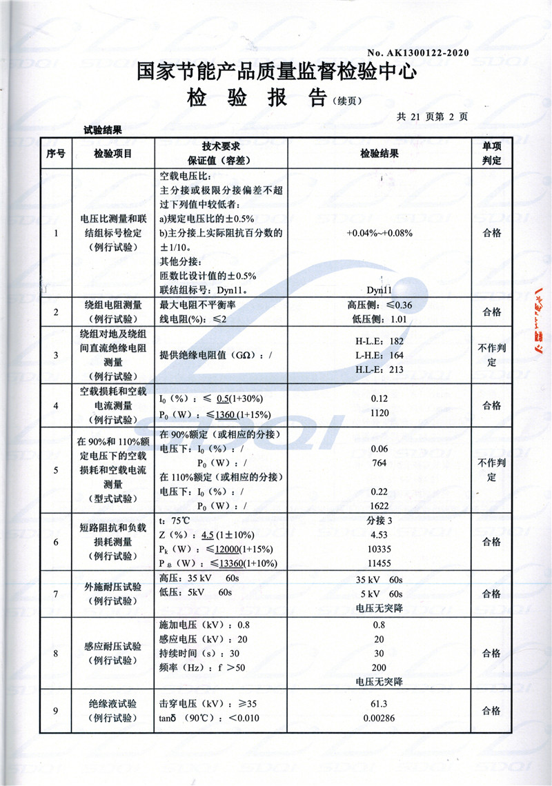 高低压试验报告-S11-1250濉溪濉溪濉溪油浸式变压器-2.jpg